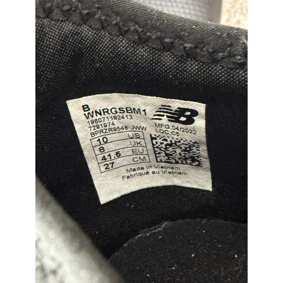 New Balance Size 10 WNRGSBM1 Mesh Lace Up Sneakers Black Shoes Walking Running - Picture 8 of 9